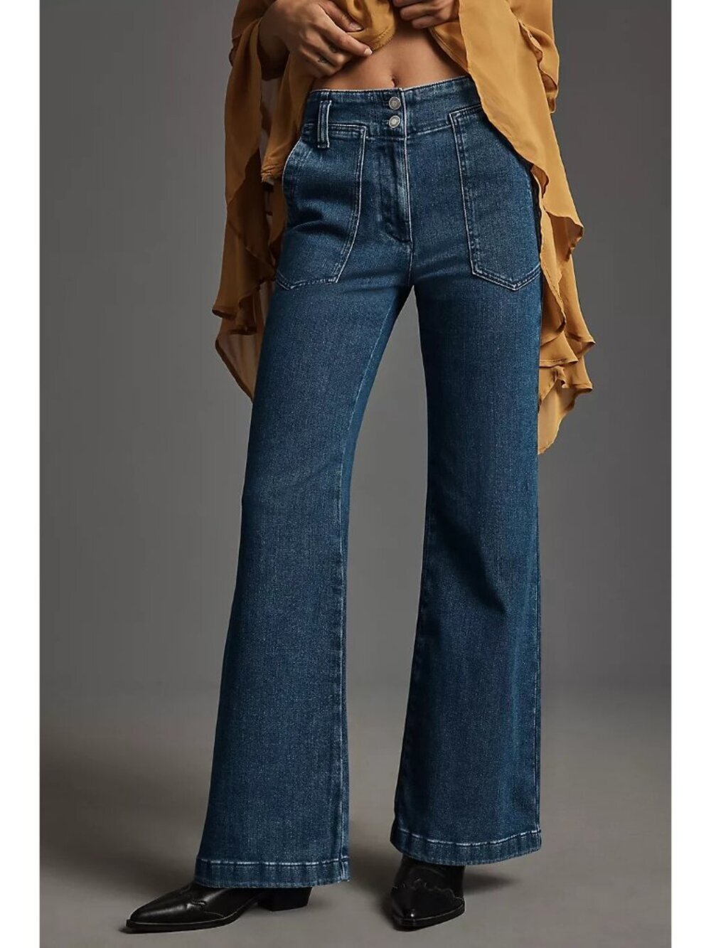 Anthropologie Maeve The Naomi High Rise Wide Leg Jeans Stretchy Rodeo Boho 27